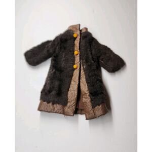 VNT 1970s Faux Fur Barbie Coat Suede And Fur Barbie Fashion Doll Lined Jacket